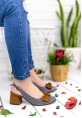 Rina Kahverengi Fiyonklu Topuklu Ayakkabı