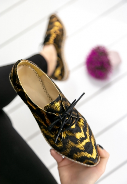 Tarsilla Siyah Yaldızlı Oxford Ayakkabı
