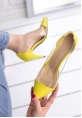 Miya Sarı Cilt Şeffaf Stiletto Ayakkabı