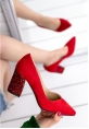 Clizia Kırmızı Süet Topuklu Ayakkabı