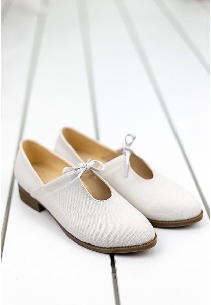 Rowena Beyaz Keten Oxford Ayakkabı
