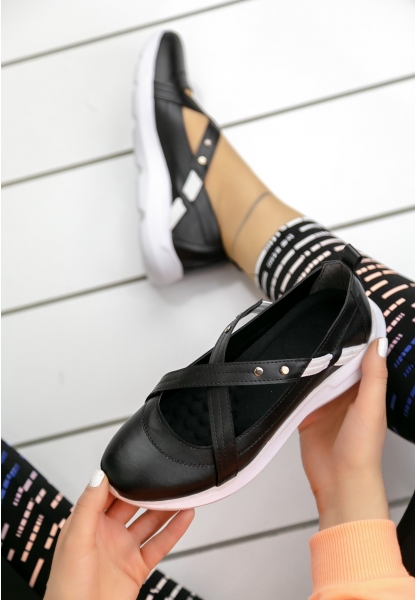 Cosima Siyah Cilt Babet Ayakkabı