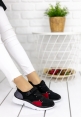 Cibele Siyah Süet Kırmızı Detaylı Spor Ayakkabı
