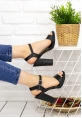 Demetra Siyah Cilt Topuklu Ayakkabı