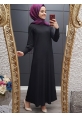 Kaşkorse Boydan Elbise -Siyah