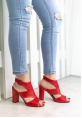 Tania Kırmızı Süet Cilt Detaylı Topuklu Ayakkabı