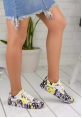 Sandro Beyaz Siyah Çiçekli Bayan Spor Ayakkabı 