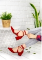Carolina Kırmızı Süet Topuklu Ayakkabı
