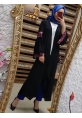 Pulpayetli Crep Abaya -Siyah