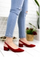 Zanobia Kırmızı Süet Topuklu Ayakkabı