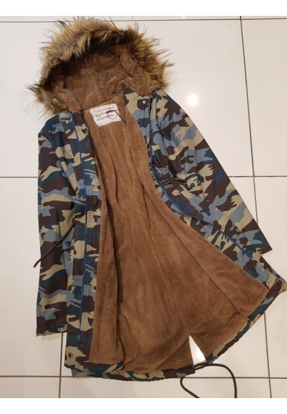 İçi Peluş Kapşonlu Parka -Kahve