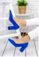 Palladia Saks Mavisi Cilt Topuklu Ayakkabı