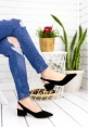 Zanobia Siyah Süet Topuklu Ayakkabı