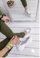 Polimia Beyaz Cilt Desenli Spor Ayakkabı