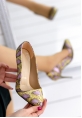 Skpe Lila Yılan Derili Stiletto Ayakkabı