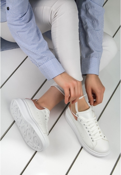 Mirica Beyaz Cilt Pudra Detaylı Spor Ayakkabı 