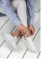 Mirica Beyaz Cilt Pudra Detaylı Spor Ayakkabı 