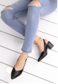 Neriha Siyah Cilt Topuklu Ayakkabı