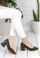 Apolina Haki Yeşil Süet Topuklu Ayakkabı