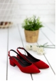 Zanobia Kırmızı Süet Topuklu Ayakkabı