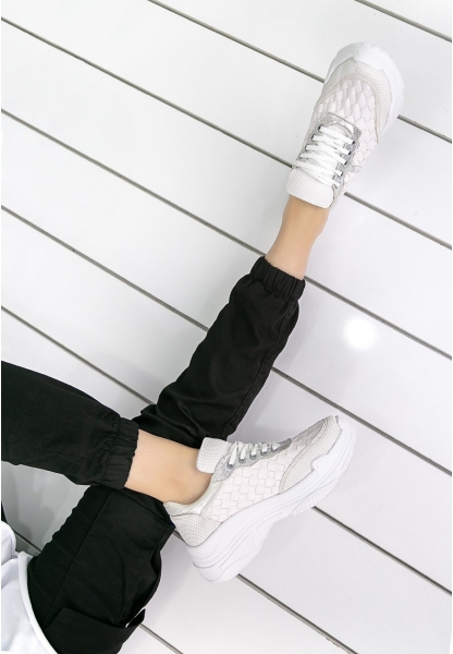Polimia Beyaz Desenli Spor Ayakkabı