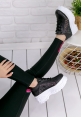 Marica Siyah Cilt Simli Spor Ayakkabı