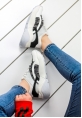 Bona Beyaz Cilt Gri Desenli Bayan Spor Ayakkabı