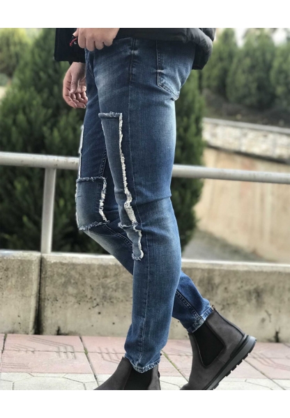 Denim Pier Yamalı Slim Fit Erkek Kot Pantolon