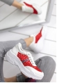 Polimia Beyaz Cilt Kırmızı Tüllü Spor Ayakkabı 