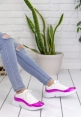 Celina Beyaz Cilt Fuşya Detaylı Spor Ayakkabı