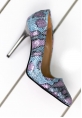 Skpe Açık Mavi Yılan Desenli Stiletto Ayakkabı