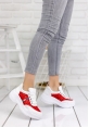 Polimia Beyaz Cilt Kırmızı Tüllü Spor Ayakkabı 