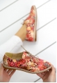 Tarsilla Nar Çiçeği Yılan Derili Oxford Ayakkabı