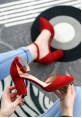 Delfina Kırmızı Süet Topuklu Ayakkabı