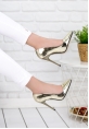 Skpem Gold Rugan Stiletto Ayakkabı