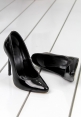 İrina Siyah Rugan Stiletto Ayakkabı