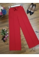 Belden Bağlamalı Lastikli Pantalon      -Kırmızı