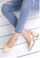 Cleofe Krem Cilt Topuklu Ayakkabı