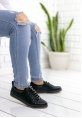 Melania Siyah Cilt Babet Ayakkabı