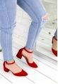 Estella Kırmızı Süet Topuklu Ayakkabı