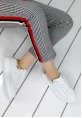 Mirica Beyaz Cilt Sarı Rugan Detaylı Spor Ayakkabı 