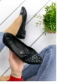 Diletta Siyah Cilt Babet Ayakkabı