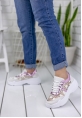 Polimia Beyaz Cilt Hologram Detaylı Spor Ayakkabı 