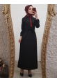 Krizantem Elbise -Siyah
