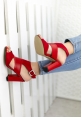 Tania Kırmızı Süet Cilt Detaylı Topuklu Ayakkabı